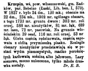 Opis Krzepina w Słowniku Geograficznym Królestwa Polskiego i innych krajów słowiańskich.